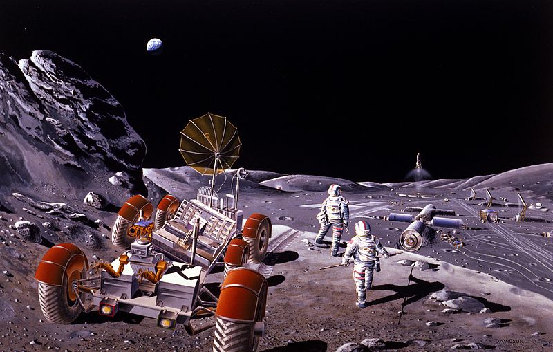 Začneme s kolonizací Měsíce? Kredit: NASA / Dennis M. Davidson.