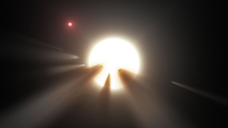 KrouĹľĂ­ kolem KIC 8462852 extravagantnĂ­ hejno exokomet? Kredit: NASA / JPL-Caltech.
