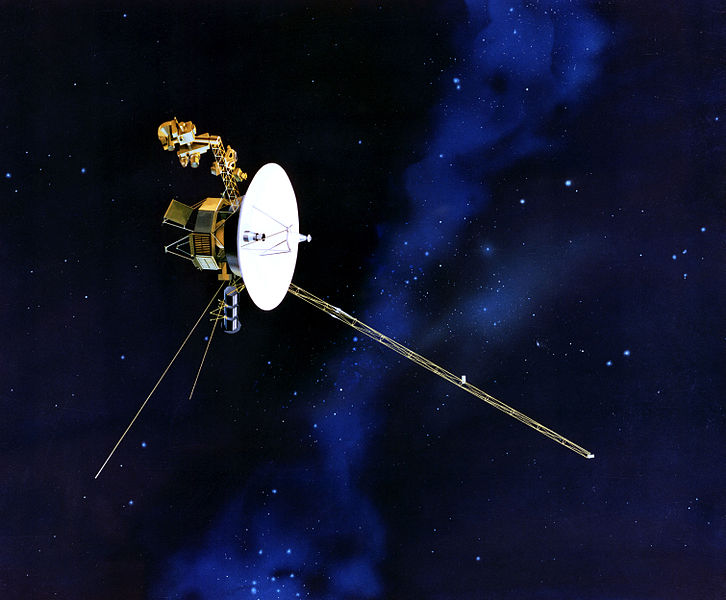 Voyager 1, cestovatel kosmickým prostorem. Kredit: NASA/JPL.