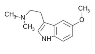 Struktura 5-MeO-DMT. Nakresleno v BKchem