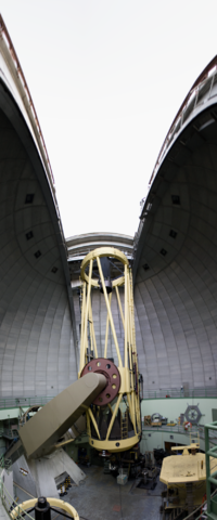 Shaneův 3metrový dalekohled v kupole Lickovy observatoře na hoře Hamilton v San Jose v Kalifornii. Kredit: Hkhandrika, Wikipedia CC 3.0