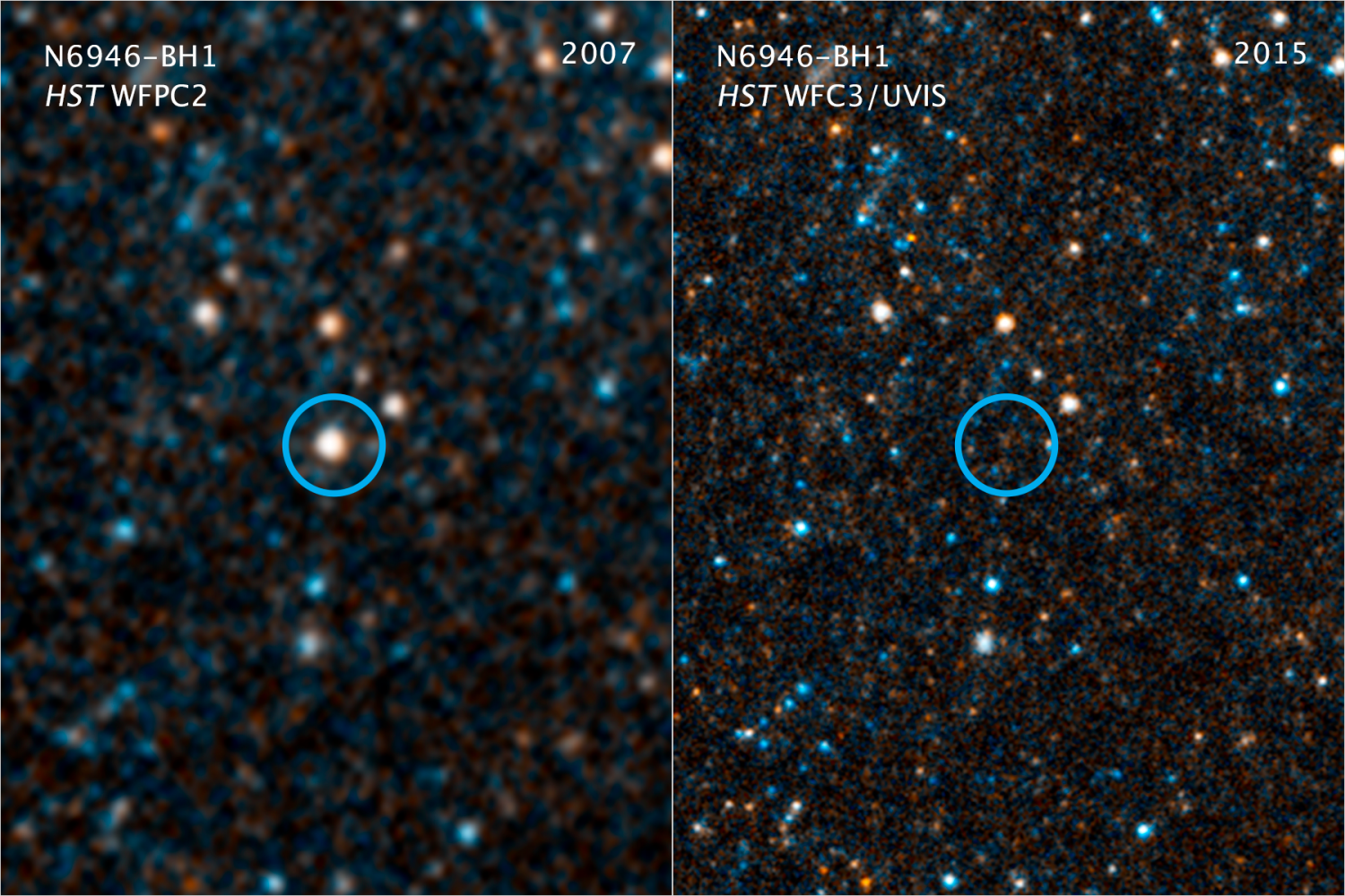 Masivní hvězda, která vyšuměla. Kredit: NASA, ESA, and C. Kochanek (OSU).