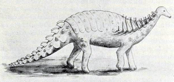 Dnes jiĹľ silnÄ› zastaralĂˇ rekonstrukce nodosaurida druhu Struthiosaurus transylvanicus, kterou Nopcsa publikoval ve vĂˇleÄŤnĂ©m obdobĂ­ roku 1915. I v tĂ©to pohnutĂ© a kritickĂ© dobÄ› dokĂˇzal aktivnĂ­ vĂˇleÄŤnĂ˝ Ĺˇpion vÄ›decky pracovat. Zdroj: Wi