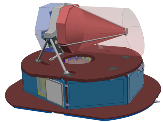 Návrh teleskopu ARAGO. Zdroj: https://arago-mission.obspm.fr/