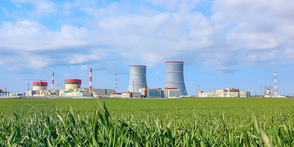 Běloruská jaderná elektrárna Ostrovec (zdroj Rosatom).