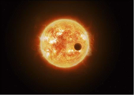 Transit planety před hvězdou (zdroj ESA/ATG).