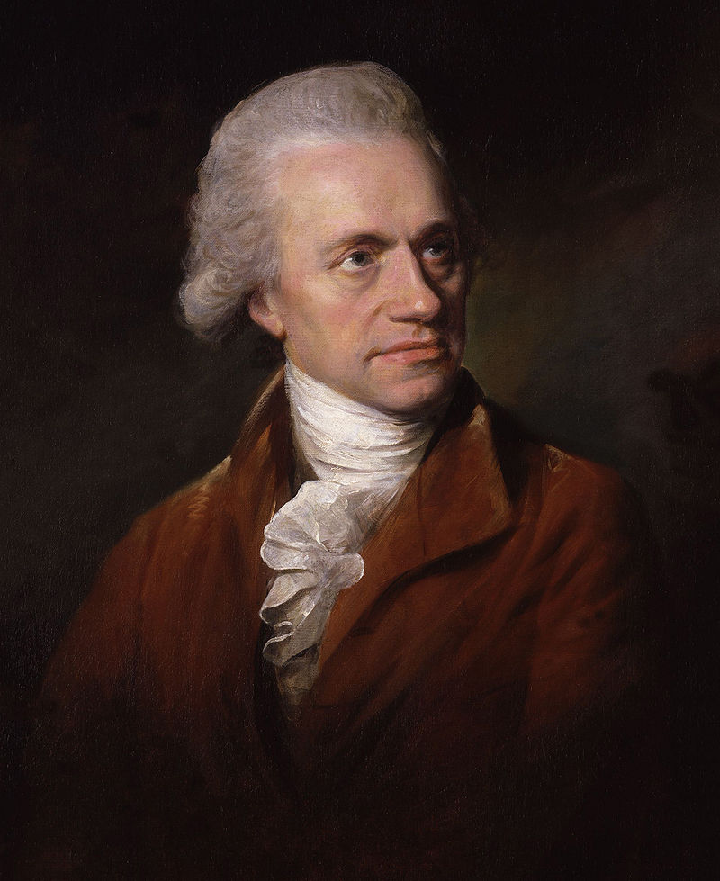 Sir William Herschel. Pomocí hranolu a teploměrů odhalil, že za červeným spektrem musí být světlo, které nevidíme. Kredit Wikipedia, volné dílo.