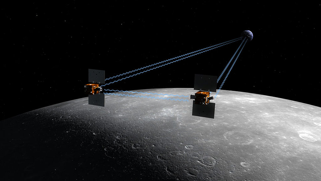 Tandem sond Grail v umělecké představě (zdroj NASA)