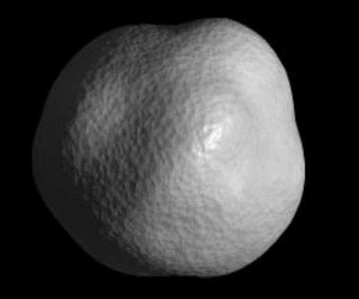 Model planetky 1998 KY26 s rozlišením okolo 3 m vytvořený pomocí radarových a optických měření (zdroj NASA/JPL).