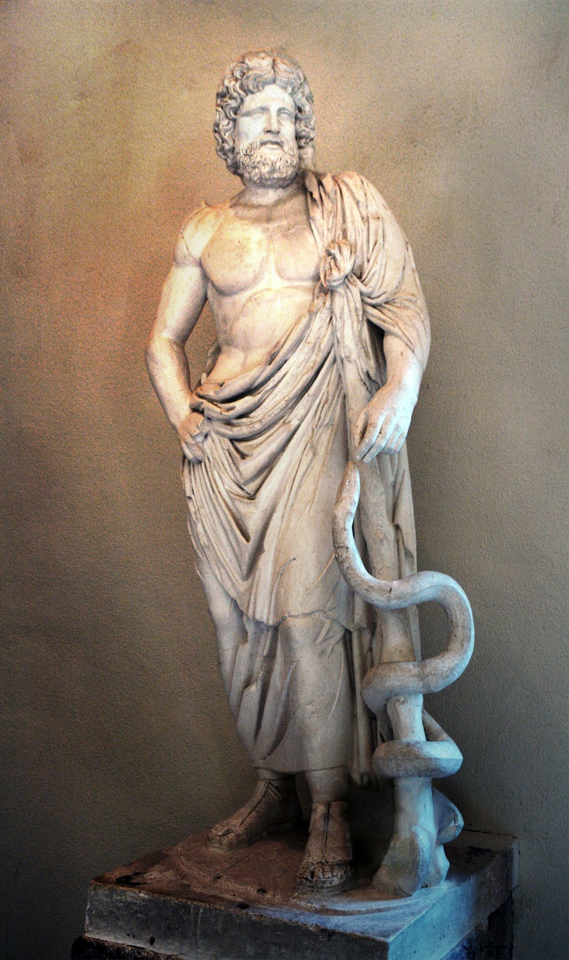 Asklepios   (Epidauros Museum, Foto: Michael F. Mehnert,  licence CC BY-SA 3.0 via Wikimedia Commons)