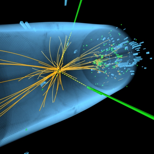 HiggsĹŻv boson vÂ datech LHC. Kredit: CERN.
