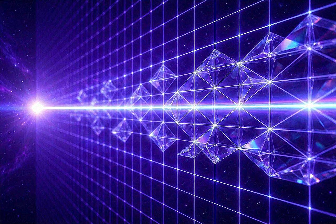Extrémní foton narušuje speciální relativitu. Kredit: INAF / Giorgio Galanti / AI-generated.