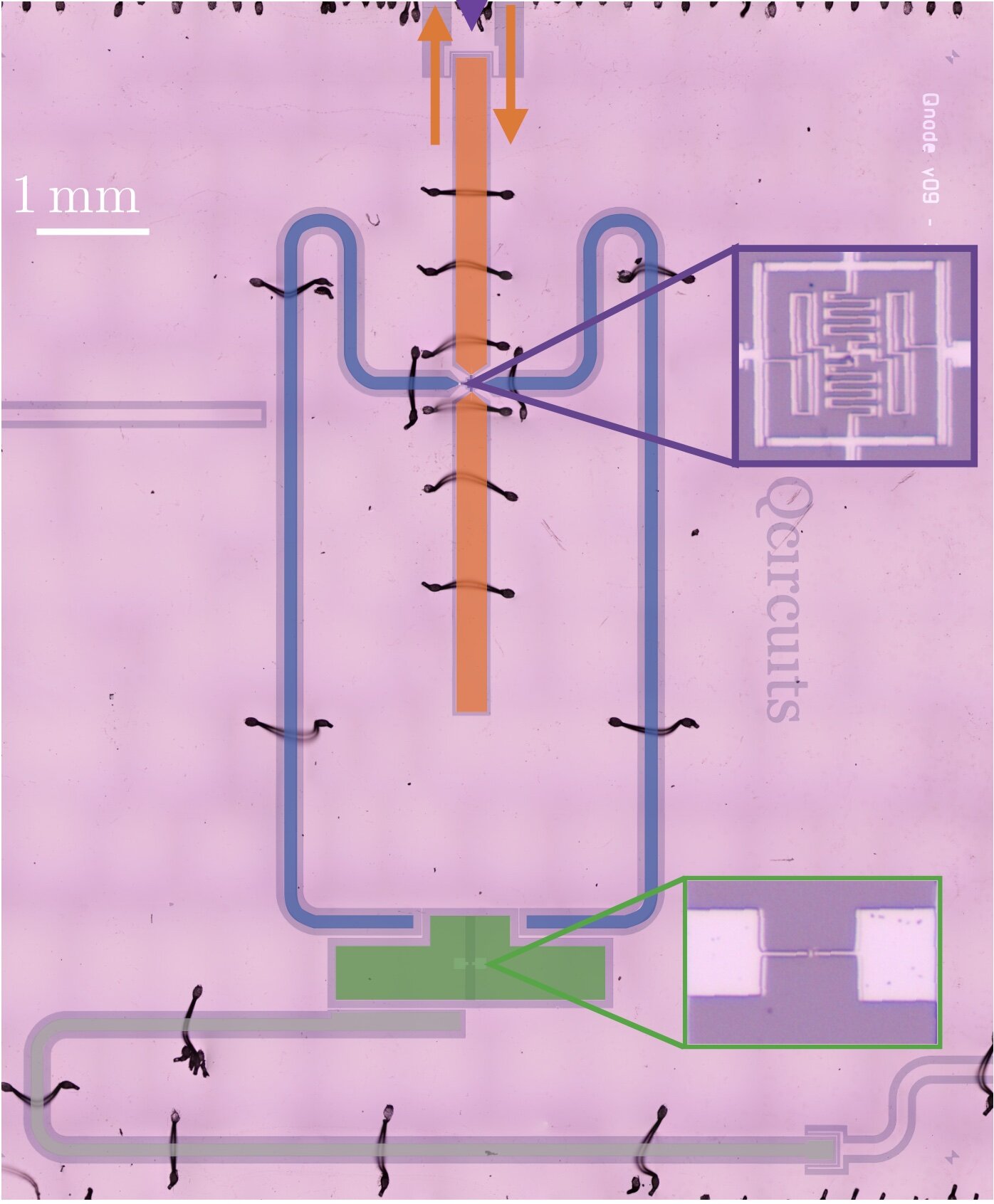 Supravodivý obvod je srdcem nového radaru. Kredit: Quantum Circuit Group (ENS de Lyon).