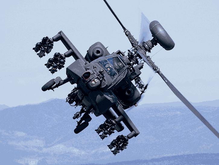 AH-64 Apache s 16 raketami Hellfire. Kredit: US Army.