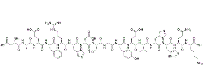 Amyloid-beta je hlavní složkou senilních plaků, které byly nalezeny v mozku pacientů s Alzheimerovou chorobou. Jedná se o vláknitý bílkovinný agregát složený z aminokyselin. Kredit: MedChemExpress.