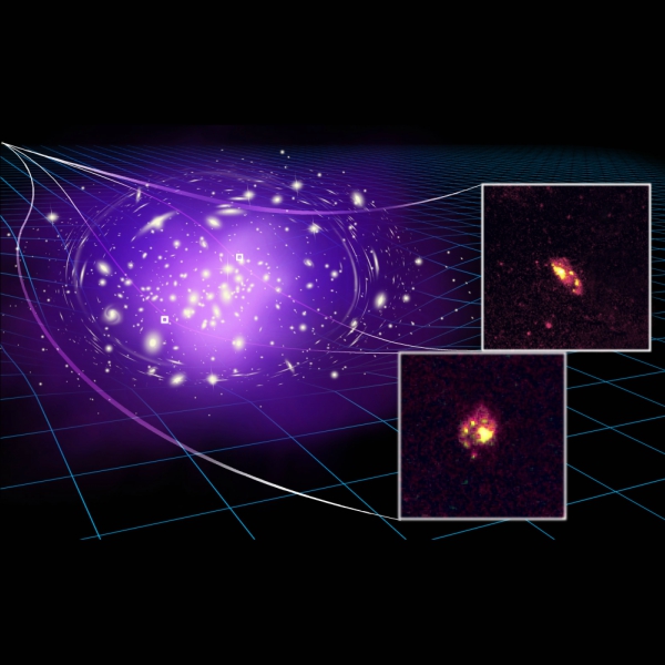 Starobylá spirální galaxie A1689B11. Kredit: Swinburne University of Technology.