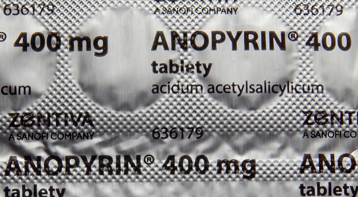 Aspirin, acylpyrin, anopyrin jsou u nás asi nejznámější léky na bázi kyseliny acetylsalicylové. Kredit: Osel, volné dílo.