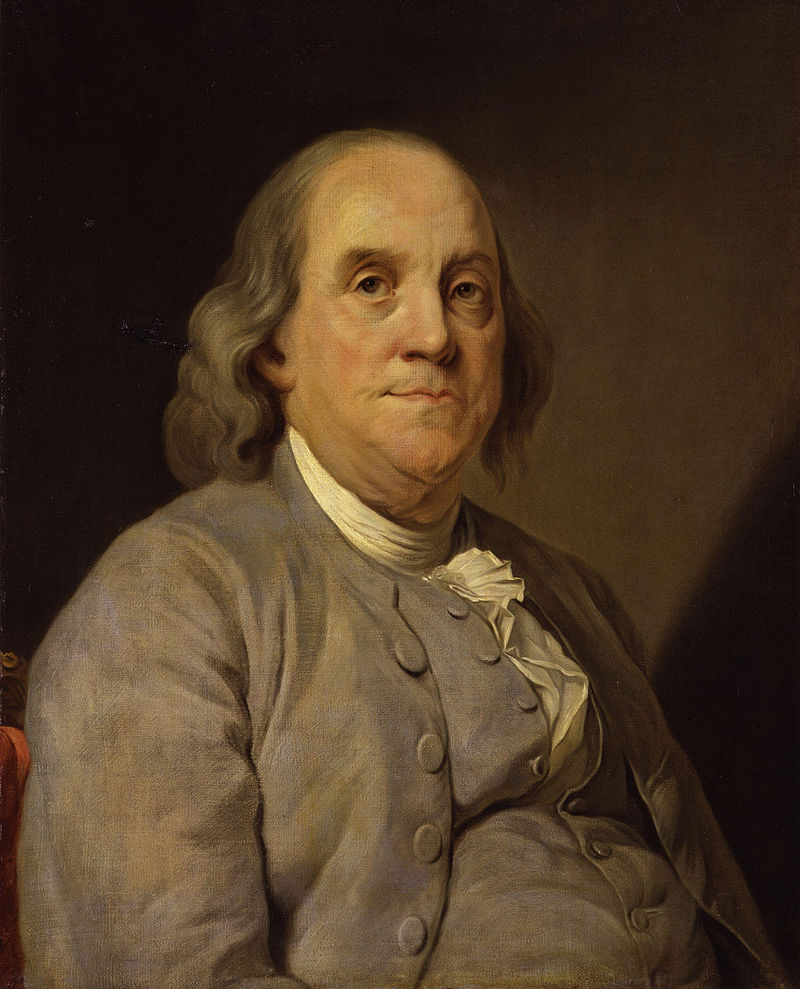 Benjamin Franklin, americký vydavatel, přírodovědec, spisovatel a  státník, zakladatel americké demokratické kultury. (Autor: Joseph Siffred Duplessis, volné dílo)