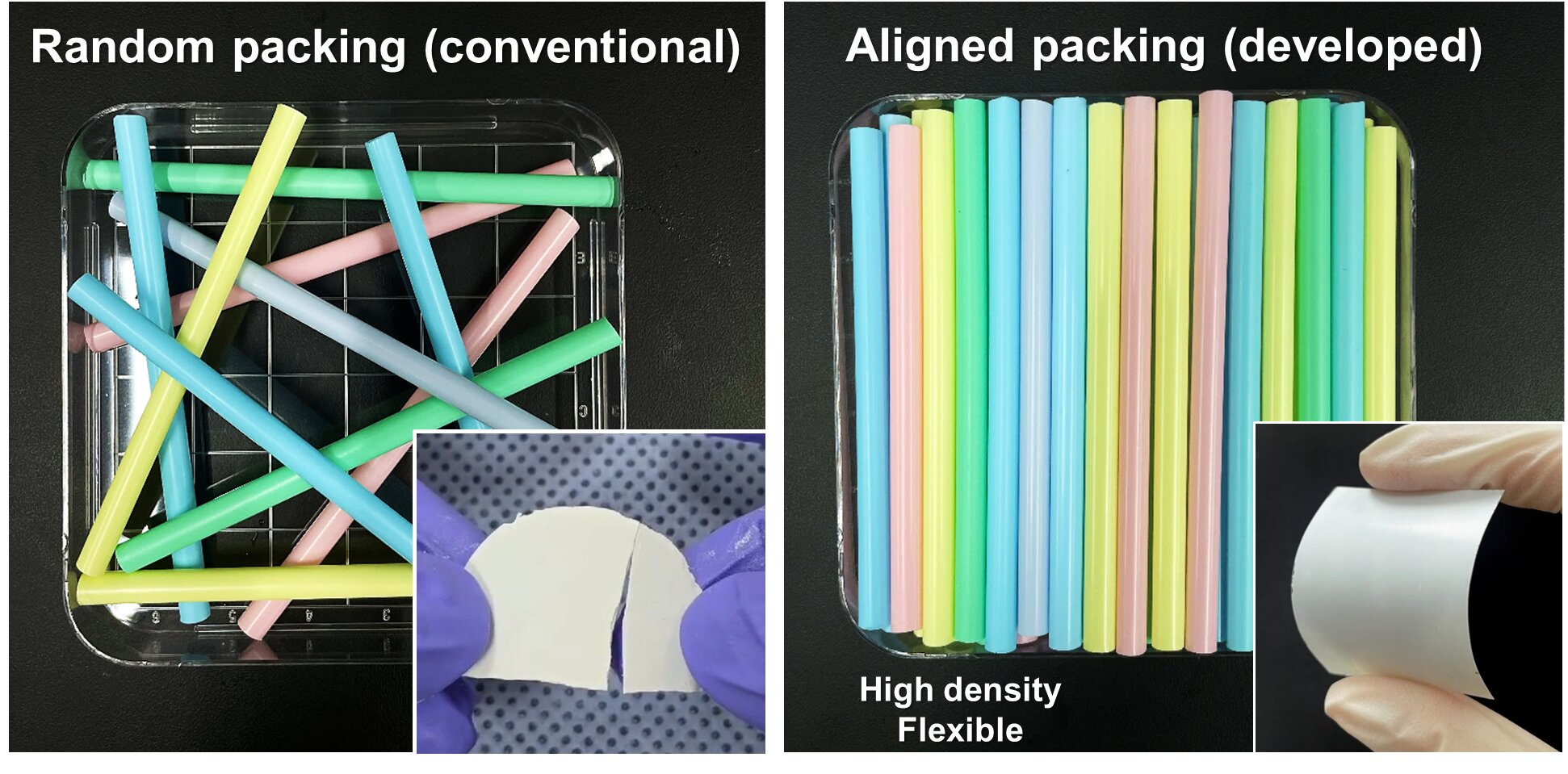 Uspořádání nanotrubiček.