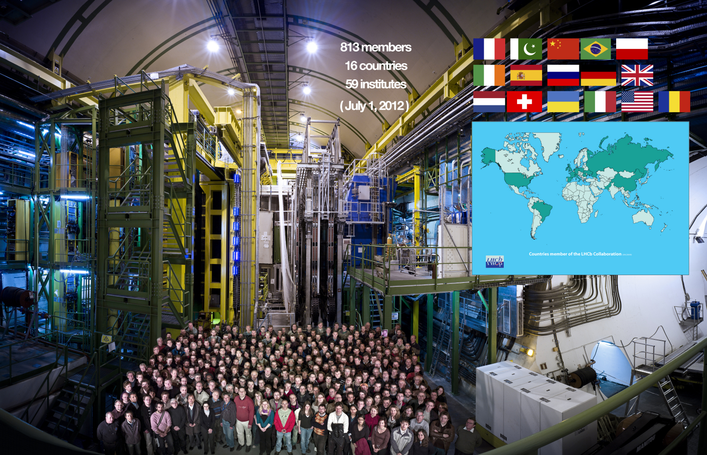 Tým LHCb Collaboration. Kredit: LHCb Collaboration.