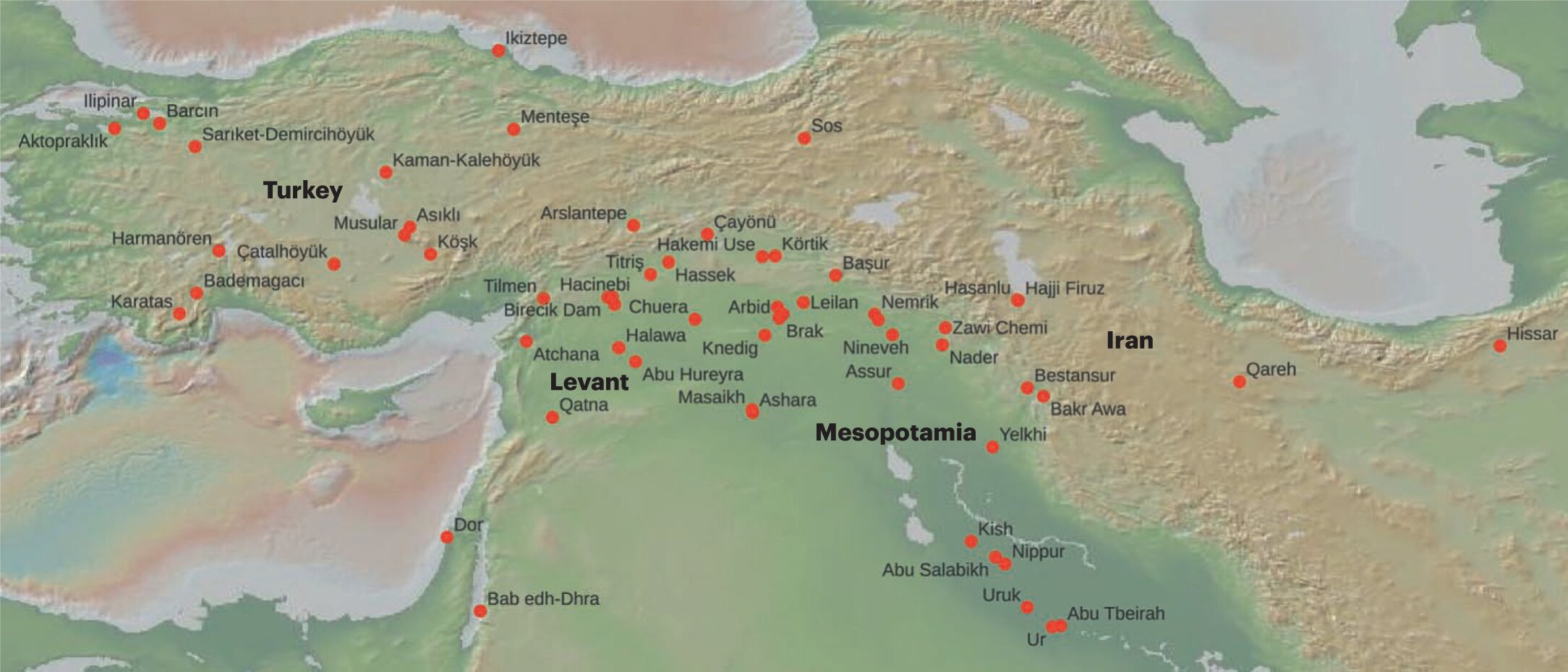 Města, která bioarcheologové zahrnuli do výzkumu. Kredit: Baten et al. (2023), Nature Human Behaviour.