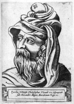 Pyrrhón. Kredit: Girolamo Olgiati via British Library, Wikimedia Commons.