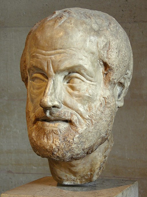 Aristotelés (384-322 před n. l). Římská kopie Lysippovy sochy z 4. století před n. l. Kredit: Eric Gaba alias Sting, Wikimedia Commons