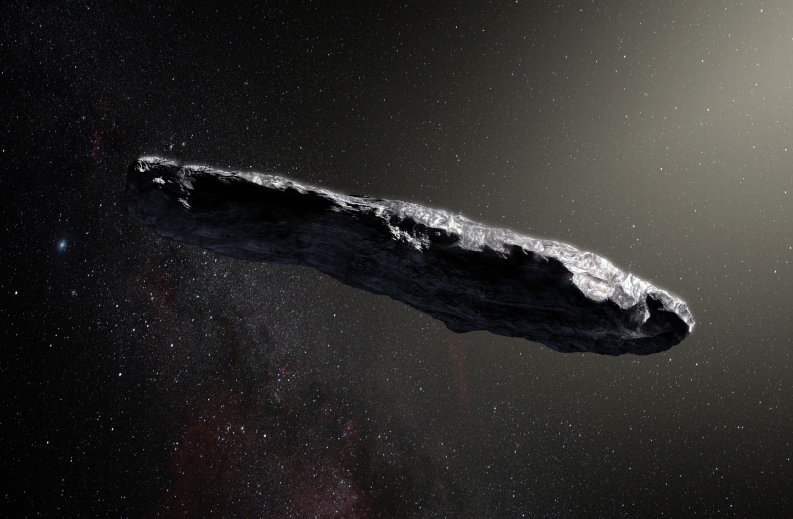 Mezihvězdná planetka ?Oumuamua. Kredit: ESO / M. Kornmesser.