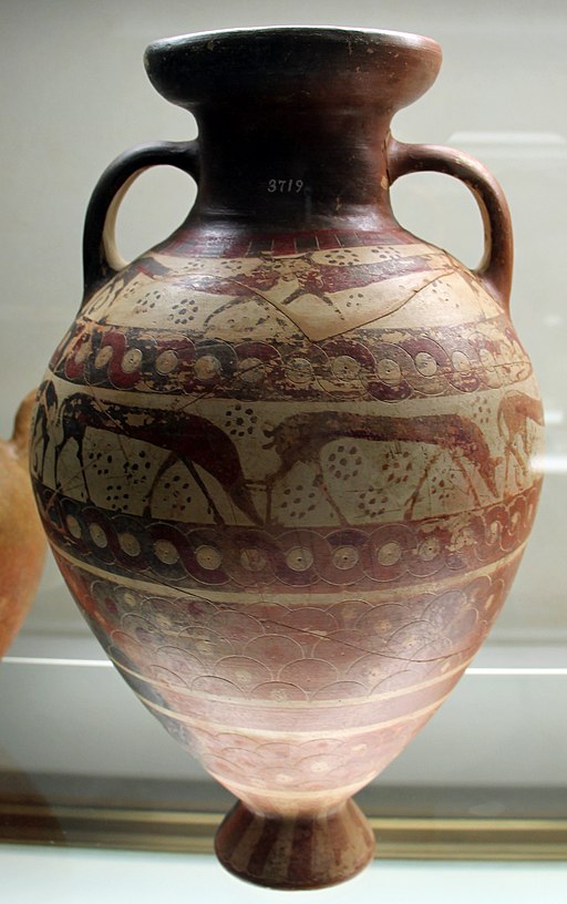 Etrusko-korintská amfora, 570-550 před n. l. Group of the Large Scaled Amphoras. Museo archeologico nazionale Firenze, Inv. 3719. Kredit: Sailko, Wikimedia Commons. Licence CC 3.0.