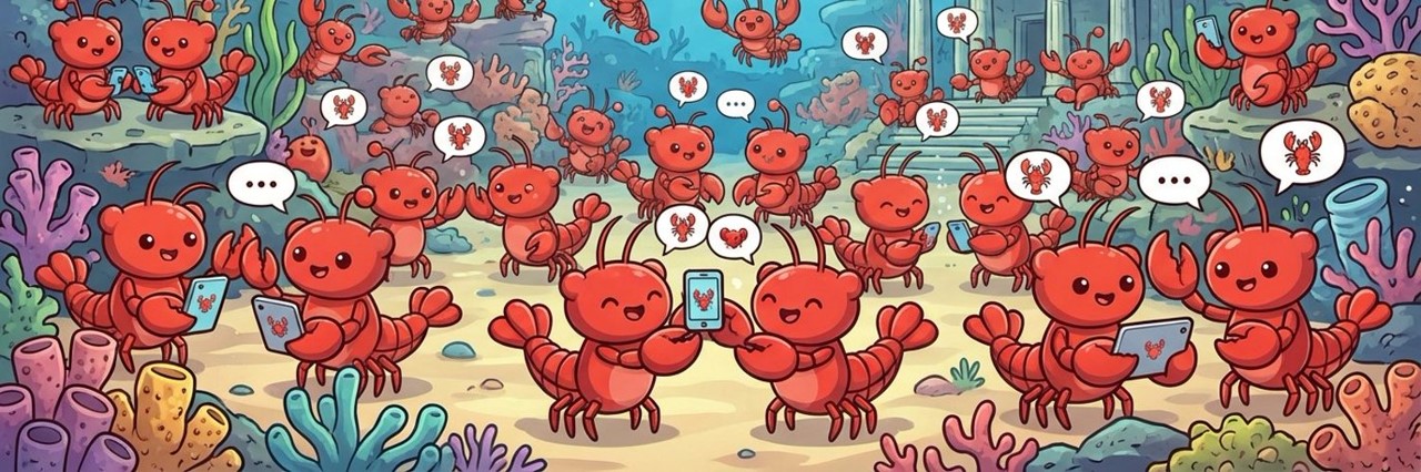 Sociální síť AI. Kredit: Aurich Lawson / Moltbook.