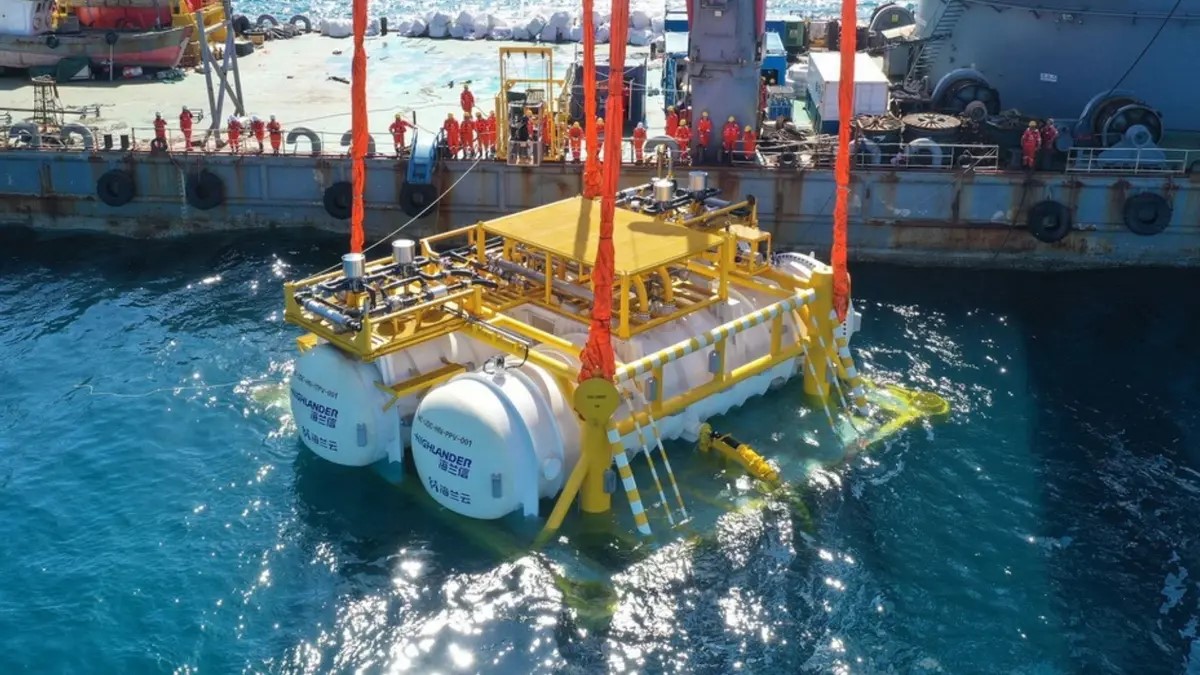 První modul Hainan Undersea Data Center (2023). Kredit: Tang Fei/for ChinaDaily.com.cn