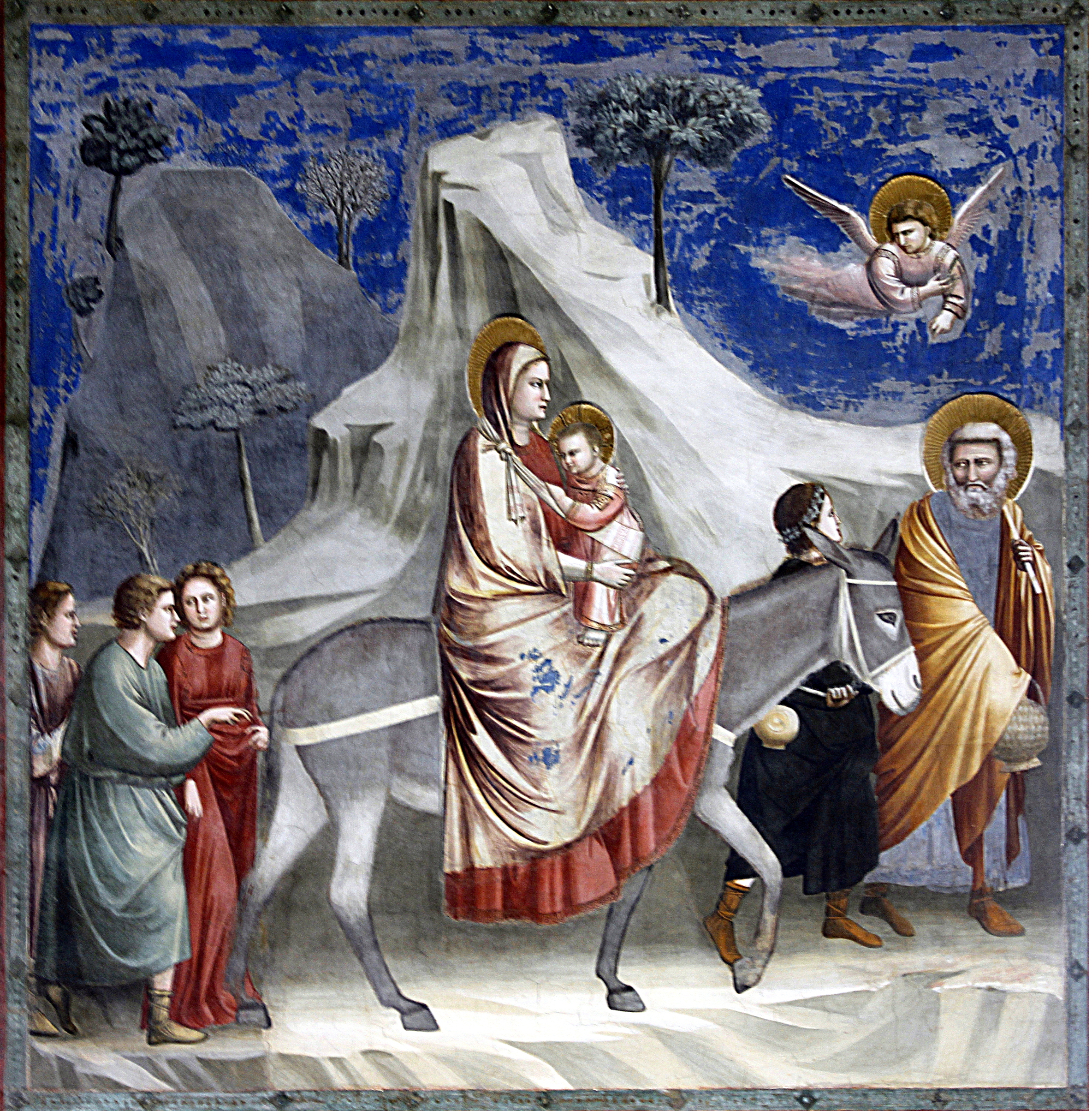 Útěk do Egypta od Giotta di Bondone (1304–06, Kaple Scrovegni, Padova) Kredit:  José Luiz Bernardes Ribeiro CC BY-SA 4.0