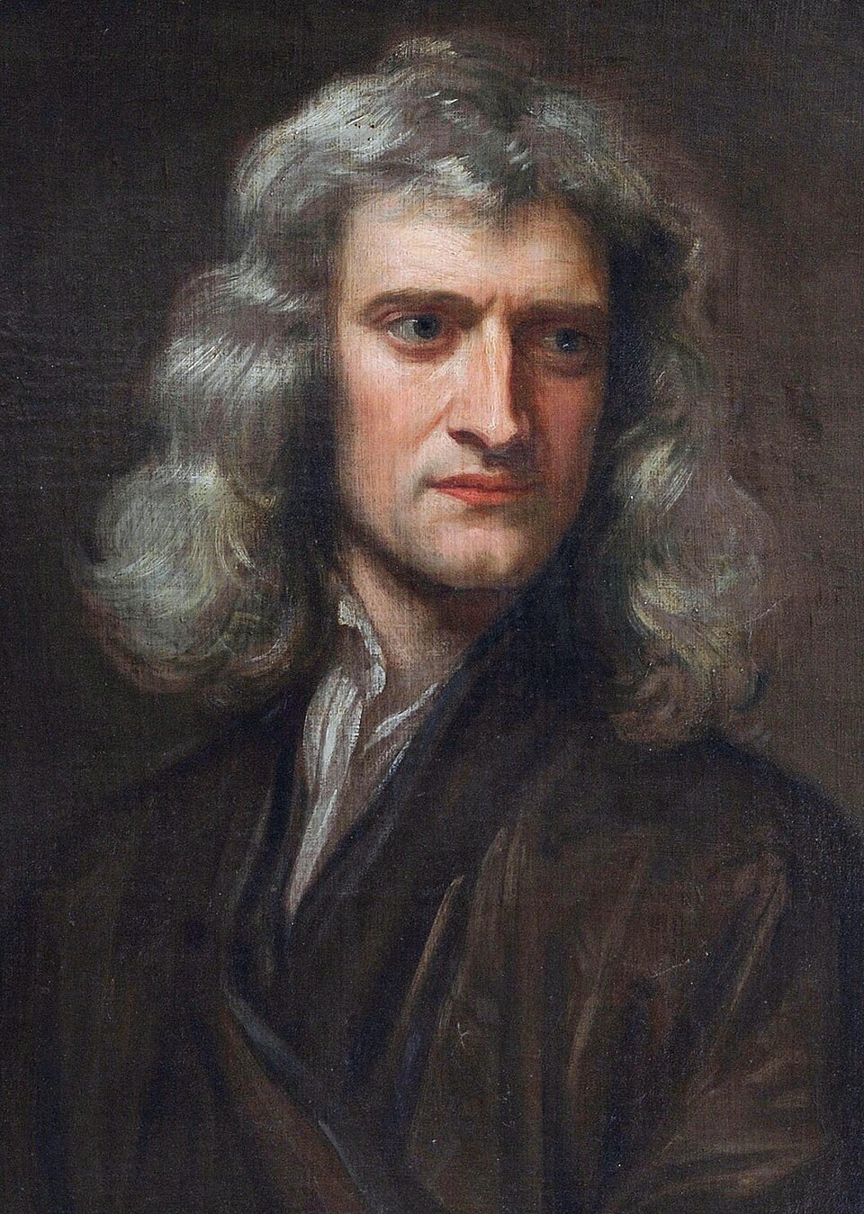 Isaac Newton: „Viděl jsem dál, protože jsem stál na ramenou obrů.“ Autor malby: Godfrey Kneller (1689). Volné dílo.