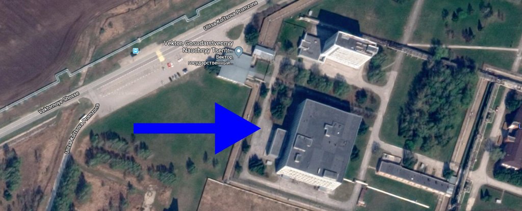 Budova institutu VEKTOR, kde došlo k explozi. Kredit: Google Maps.