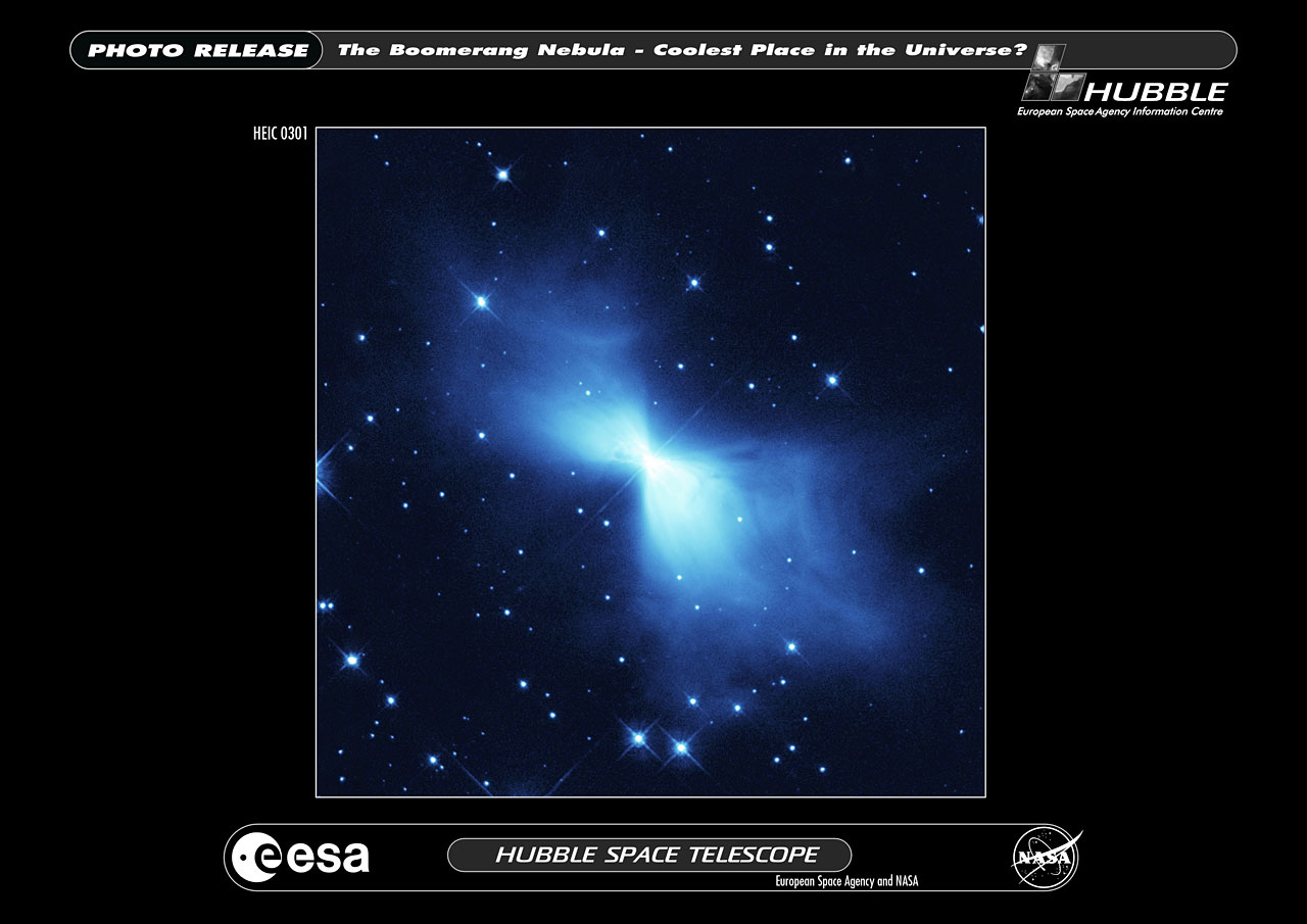Mlhovina Bumerang pro tiskárnu. Kredit: ESA/Hubble.