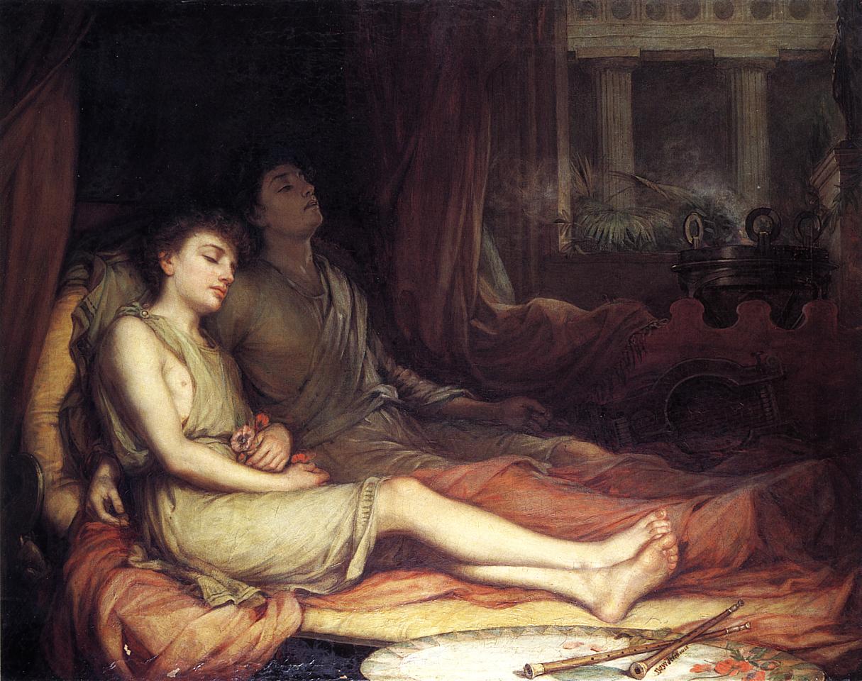 Hypnos a Thanatos v modernějším podání od Johna Williama Waterhouse.