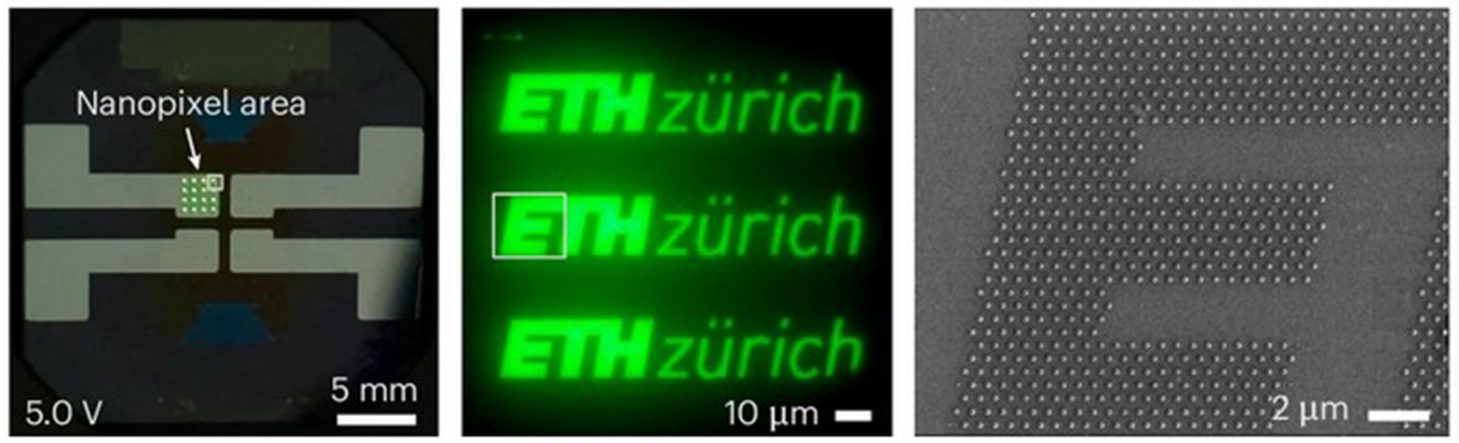 Logo z nových OLEDek. Jiwoo Oh / ETH Zürich; Nature Photonics.