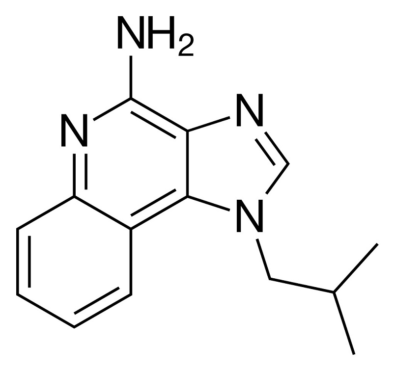 Imiquimod je komerční název pro 1-isobutyl-1H-imidazo, quinolin-4-amine. Sumární vzorec: C14H16N4. Je schváleným přípravkem na léčbu genitálních bradavic.