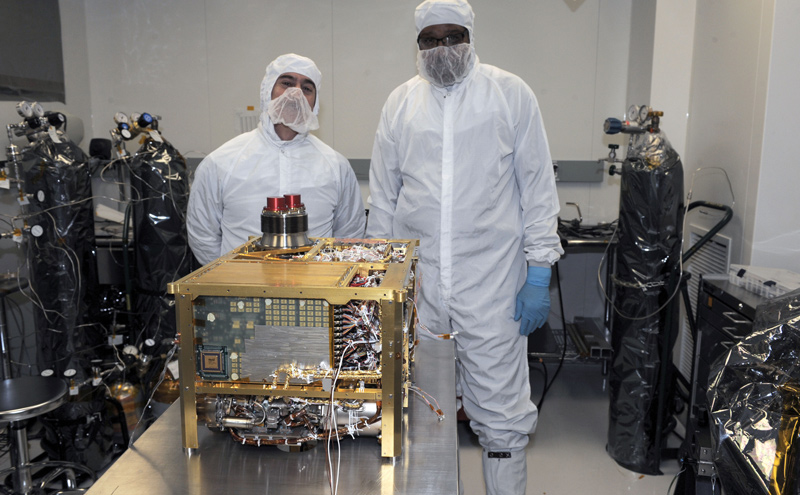 Sample Analysis at Mars (SAM) instrument roveru Curiosity v Goddardově centru pro vesmírné lety, který byl navržen k hledání organických látek na Marsu. Kredit: NASA