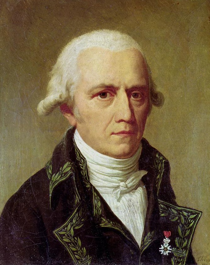 Jean Baptista Lamarck, francouzský přírodovědec, autor evoluční teorie zvané lamarkismus. (Portrét z roku 1802 od Charlese Thévenina).  