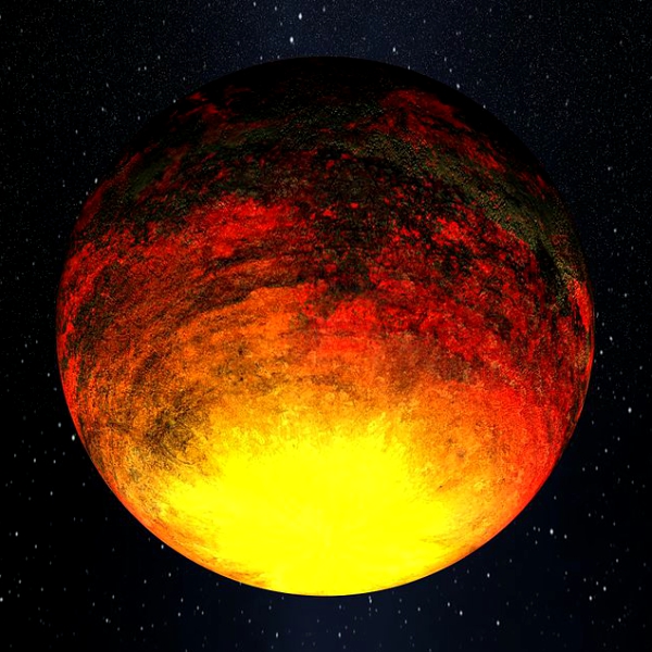 PekelnĂ˝ svÄ›t Kepler-10b. Kredit: NASA.