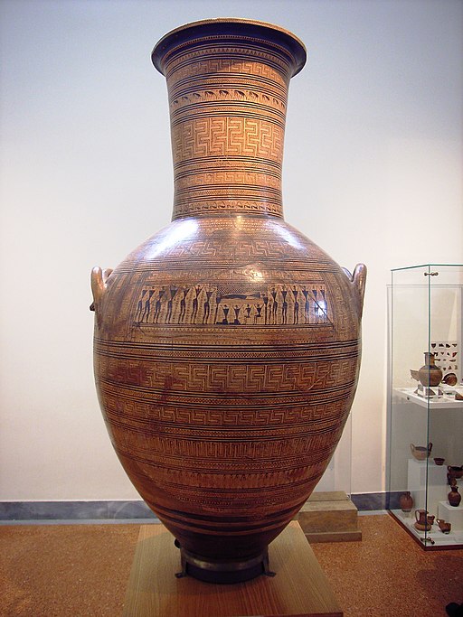 Dypilská amfora. Národní archeologické muzeum v Athénách, NAMA 804. Kredit: Erud, Wikimedia Commons. Licence CC 2.0.