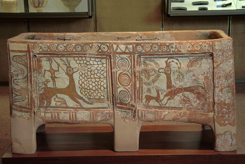 Larnax, lov jelena a idyla s kozorožci. Předpalácové období. Archeologické museum v Rethymnu. Kredit: Zde, Wikimedia Commons .