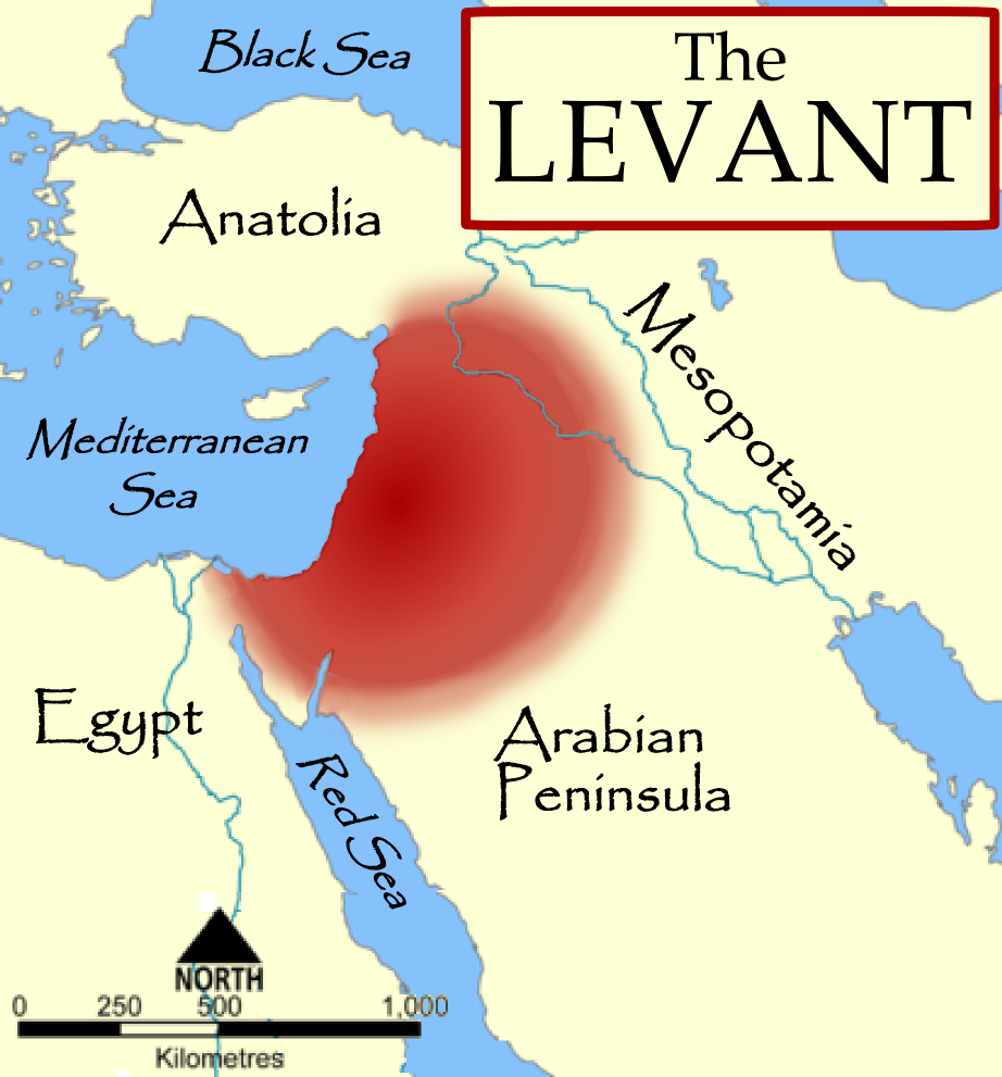 Levanta – se jako geografický termín používá pro území při východním konci Středozemního moře, ohraničené pohořím Taurus na severu, na jihu Arabskou pouští, na západě mořským pobřežím a na východě až k pohoří Zagros.  (Kredit: Wikipedia)