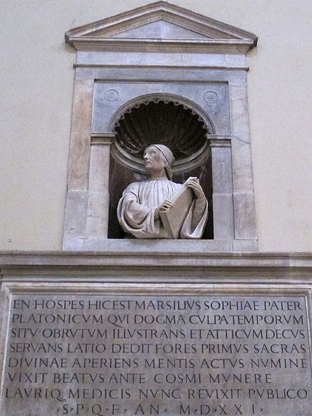 Busta Marsilia Ficina na dómu ve Florencii, 19. století. Kredit: Sailko, Wikimedia Commons . Licence CC 3.0.