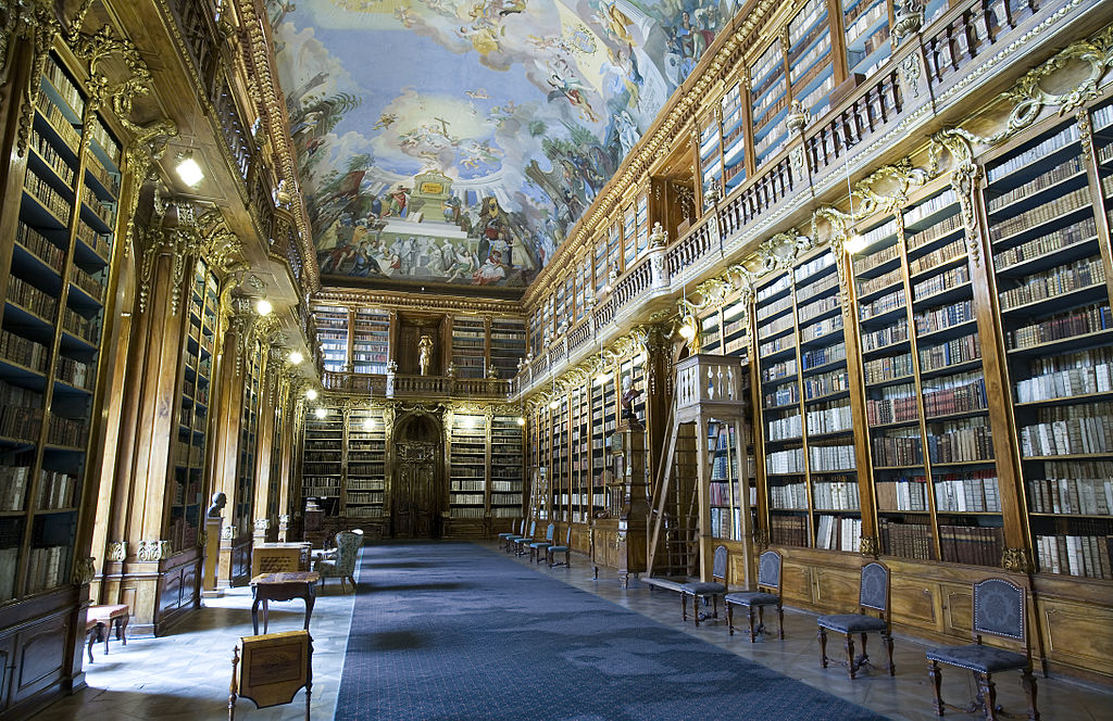 Filosofický sál Strahovského kláštera v Praze. Kredit: Jorge Royan, Wikimedia Commons . Licence CC 3.0.