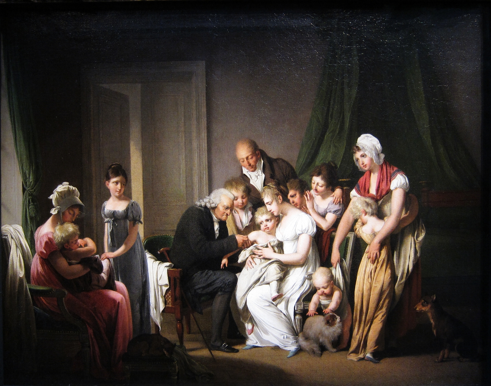 Vakcinace. Louis-Léopold Boilly, 1807. Volné dílo.