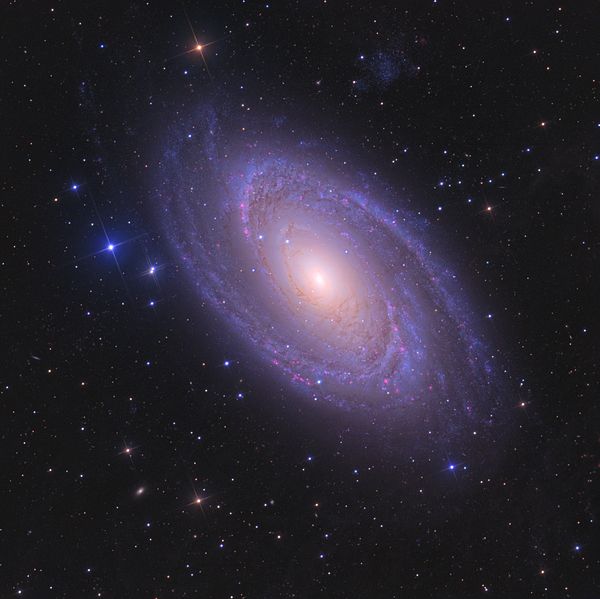Elegantní spirální galaxie Messier 81. Kredit: Ken Crawford / Wikimedia Commons.