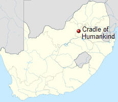 Oblast Cradle of Humankind. Kredit: NordNordWest / Wikipedia Commons.