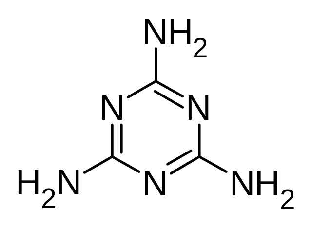 Melamin. Kredit: J3D3 / Wikimedia Commons.